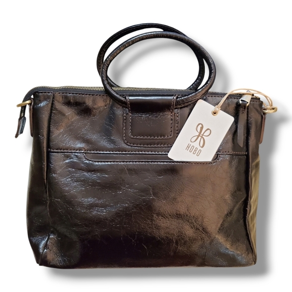 HOBO Handbags - HOBO Sheila Medium Top handle Crossbody Shoulder Satchel Black Leather.